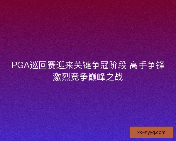 PGA巡回赛迎来关键争冠阶段 高手争锋激烈竞争巅峰之战