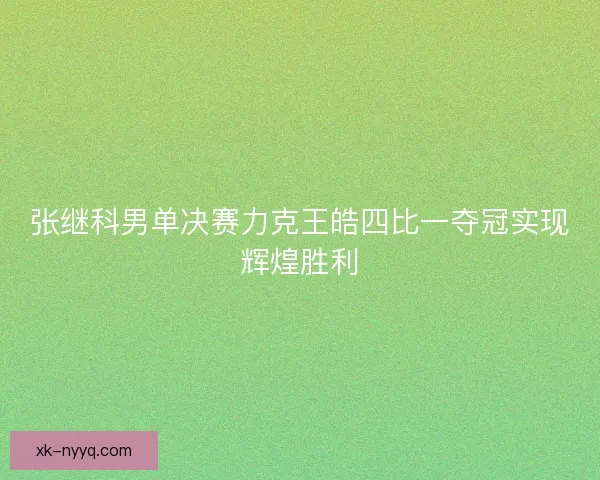 张继科男单决赛力克王皓四比一夺冠实现辉煌胜利