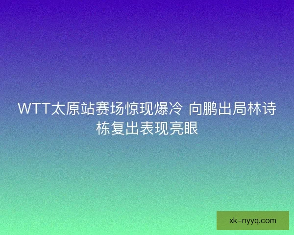 WTT太原站赛场惊现爆冷 向鹏出局林诗栋复出表现亮眼
